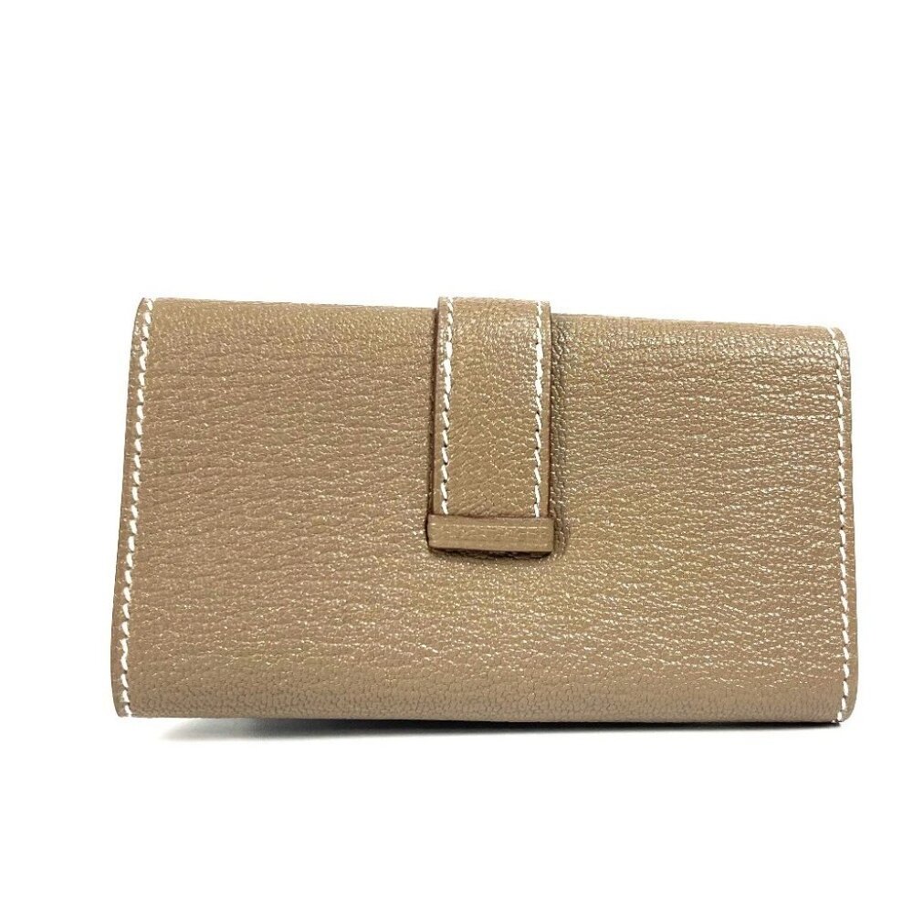 HERMES Bearn 4P 4 rows Key H logo Key Case Chevre Etoupe Gray Unused - Picture 7 of 11